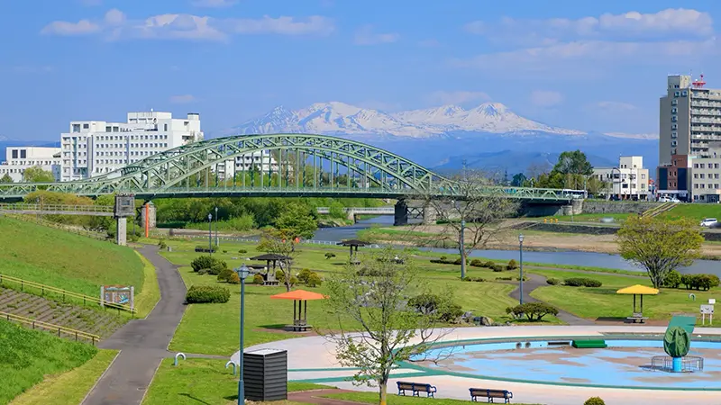 大雪山を望む風景